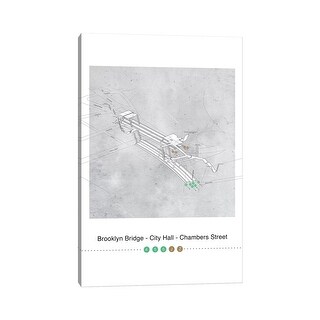 iCanvas "Brooklyn Bridge - City Hall - Chambers Street Station 3D Map